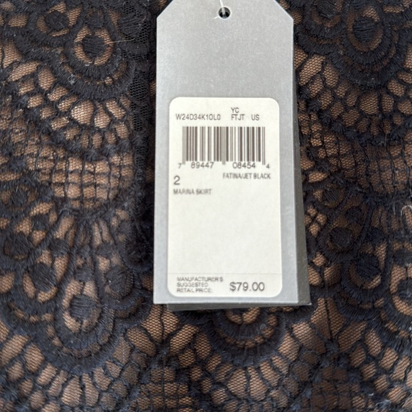 NWT Guess Lace Overlay Pencil black mini Skirt sz 2 XS - Picture 5 of 8